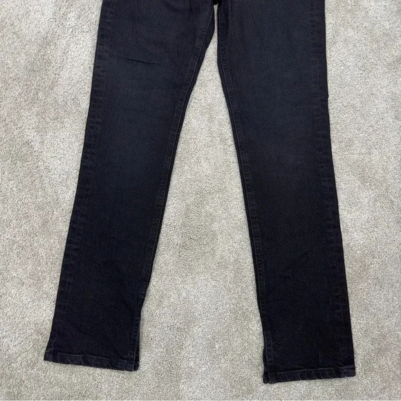 Zara Split Hem Slim Jeans Black High-Rise Full Length Straight Leg Size 6 - Picture 6 of 16